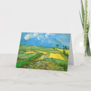 Van Gogh Weizenfelder in Auvers unter bewölktem Hi Karte