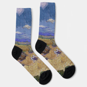 van Gogh Weizenstapel mit Sensenmann Gelb & Blau Socken