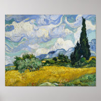 Van Gogh Wheat Field Cypresses Painting