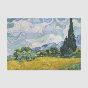 Van Gogh Wheat Field Cypresses Painting Seidenpapier