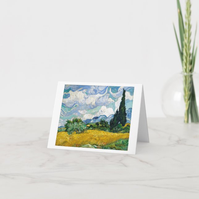 VAN GOGH "WHEAT FIELD" DANKEN GREETKARTE KARTE (Vorderseite)
