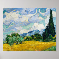 Van Gogh Wheat Field mit Cypressen Landschaft
