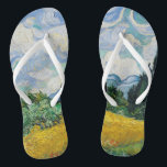 Van Gogh Wheat Field mit Zypressen. Impressionismu Flip Flops<br><div class="desc">Van Gogh "Weizenfeld mit Zypressen" flip Flops.</div>