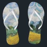 Van Gogh Wheat Field mit Zypressen. Impressionismu Flip Flops<br><div class="desc">Van Gogh "Weizenfeld mit Zypressen" flip Flops.</div>