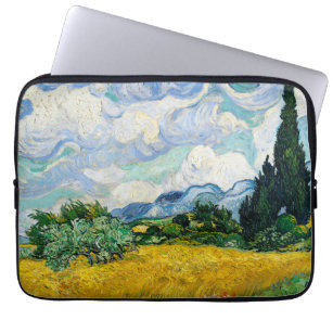 Van Gogh Wheat Field mit Zypressen. Impressionismu Laptopschutzhülle