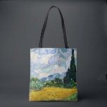 Van Gogh Wheat Field mit Zypressen. Impressionismu Tasche<br><div class="desc">Van Gogh "Weizenfeld mit Zypressen". Impressionismus Kunst Tote Tasche.</div>