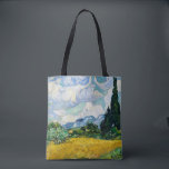 Van Gogh Wheat Field mit Zypressen. Impressionismu Tasche<br><div class="desc">Van Gogh "Weizenfeld mit Zypressen". Impressionismus Kunst Tote Tasche.</div>