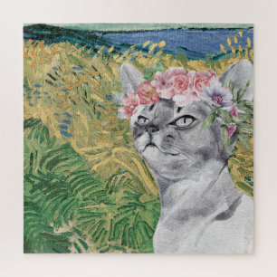 Van Gogh Wheat Field und Extravagante Katze