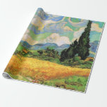 Van Gogh Wheat Field w Cypressen bei Haute Galline Geschenkpapier<br><div class="desc">Das Weizenfeld mit Zypressen in der Haute Galline bei den Eygalieres von Vincent van Gogh ist ein Vintages Post-Impressionismus-Naturlandschaftsbild. Weiße Wolken wirbeln im blauen Himmel mit Weizenfeldern und Zypressen auf einem Bauernhof. Über den Künstler: Vincent Willem van Gogh (1853-1890) war einer der berühmtesten postimpressionistischen Maler seiner Zeit. Seine Arbeit war...</div>