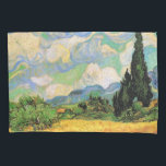 Van Gogh Wheat Field w Cypressen bei Haute Galline Kissenbezug<br><div class="desc">Das Weizenfeld mit Zypressen in der Haute Galline bei den Eygalieres von Vincent van Gogh ist ein Vintages Post-Impressionismus-Naturlandschaftsbild. Weiße Wolken wirbeln im blauen Himmel mit Weizenfeldern und Zypressen auf einem Bauernhof. Über den Künstler: Vincent Willem van Gogh (1853-1890) war einer der berühmtesten postimpressionistischen Maler seiner Zeit. Seine Arbeit war...</div>