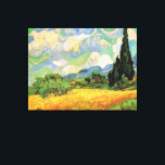 Van Gogh Wheat Field w Cypressen bei Haute Galline Leinwanddruck<br><div class="desc">Das Weizenfeld mit Zypressen in der Haute Galline bei den Eygalieres von Vincent van Gogh ist ein Vintages Post-Impressionismus-Naturlandschaftsbild. Weiße Wolken wirbeln im blauen Himmel mit Weizenfeldern und Zypressen auf einem Bauernhof. Über den Künstler: Vincent Willem van Gogh (1853-1890) war einer der berühmtesten postimpressionistischen Maler seiner Zeit. Seine Arbeit war...</div>