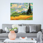 Van Gogh Wheat Field w Cypressen bei Haute Galline Poster<br><div class="desc">Das Weizenfeld mit Zypressen in der Haute Galline bei den Eygalieres von Vincent van Gogh ist ein Vintages Post-Impressionismus-Naturlandschaftsbild. Weiße Wolken wirbeln im blauen Himmel mit Weizenfeldern und Zypressen auf einem Bauernhof. Über den Künstler: Vincent Willem van Gogh (1853-1890) war einer der berühmtesten postimpressionistischen Maler seiner Zeit. Seine Arbeit war...</div>