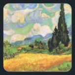 Van Gogh Wheat Field w Cypressen bei Haute Galline Quadratischer Aufkleber<br><div class="desc">Das Weizenfeld mit Zypressen in der Haute Galline bei den Eygalieres von Vincent van Gogh ist ein Vintages Post-Impressionismus-Naturlandschaftsbild. Weiße Wolken wirbeln im blauen Himmel mit Weizenfeldern und Zypressen auf einem Bauernhof. Über den Künstler: Vincent Willem van Gogh (1853-1890) war einer der berühmtesten postimpressionistischen Maler seiner Zeit. Seine Arbeit war...</div>