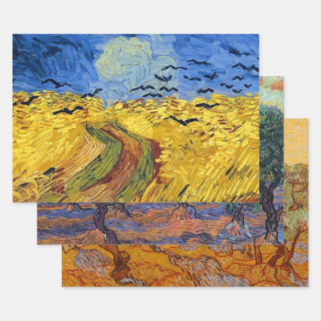 Van Gogh Wheat Fields impressionistisches Gemälde Geschenkpapier Set (Set)