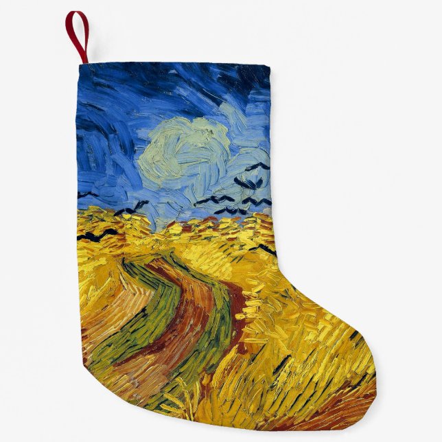 Van Gogh Wheat Fields impressionistisches Gemälde Kleiner Weihnachtsstrumpf (Vorderseite)