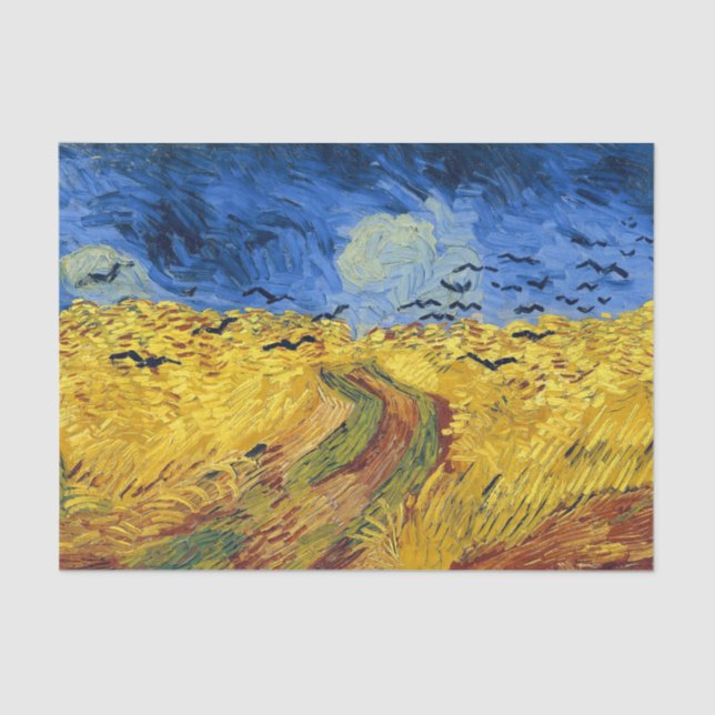 Van Gogh Wheat Fields impressionistisches Gemälde Seidenpapier (Vorderseite)