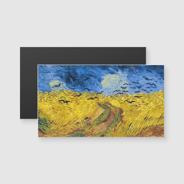 Van Gogh - Wheatfield mit Crows-Magnetkarte Magnetkarte (Vorne/Hinten)