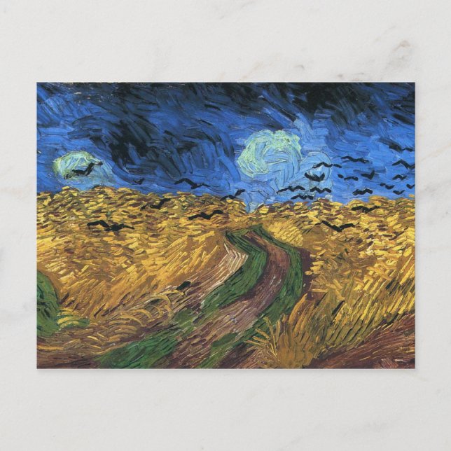 Van Gogh Wheatfield mit Crows Postkarte (Vorderseite)