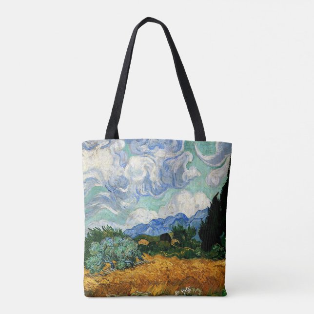 Van Gogh - Wheatfield mit Cypress Tree Tasche (Rückseite)