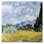 Van Gogh - Wheatfield mit Zypressen Fliese<br><div class="desc">Wheatfield with Cypresses,  famous painting by Vincent van Gogh</div>