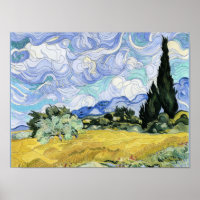Van Gogh - Wheatfield mit Zypressen