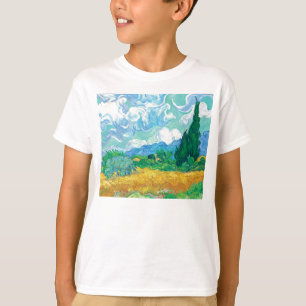 Van Gogh Wheatfield mit Zypressen T-Shirt