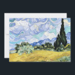 van Gogh - Wheatfield with Cypresses, famous art Feiertagskarte<br><div class="desc">Wheatfield with Cypresses,  famous painting by Vincent van Gogh</div>