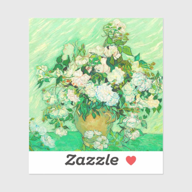 Van Gogh White Roses Aufkleber (Blatt)