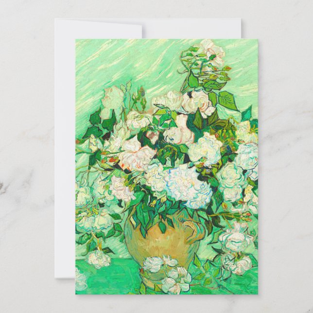 Van Gogh White Roses Einladung (Vorderseite)