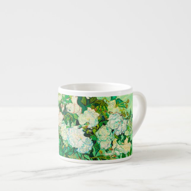 Van Gogh White Roses Espressotasse (Vorderseite Rechts)