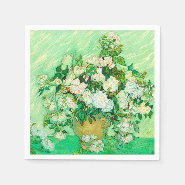 Van Gogh White Roses Serviette (Vorderseite)