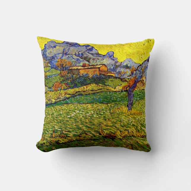 Van Gogh - Wiese in den Bergen Kissen (Vorderseite)