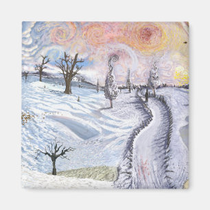 Van Gogh: Winter-Landschaft Magnet