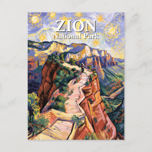 Van Gogh Zion Angels Landing Wanderweg Benutzerdef Postkarte