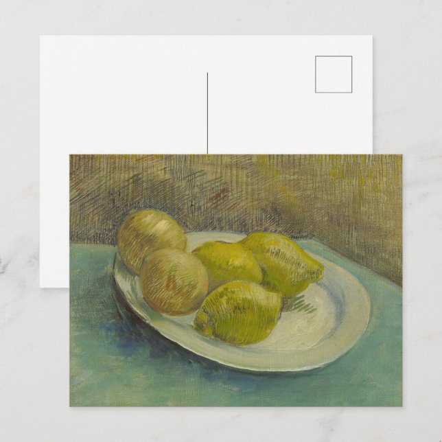 Van Gogh Zitronen Teller Gelb Küchenkunst Postkarte (Vorne/Hinten)