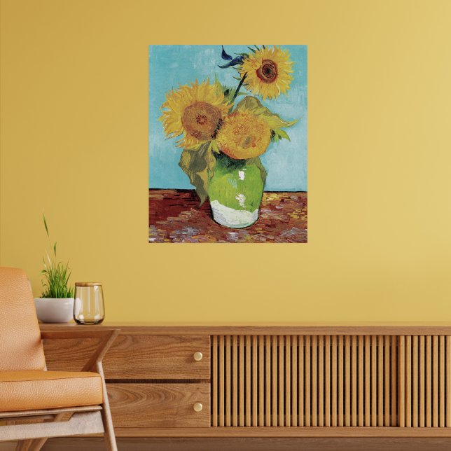 Van Gogh Zwei Sonnenblumen Original Kunst Meisterw Poster (Wohnzimmer 2)