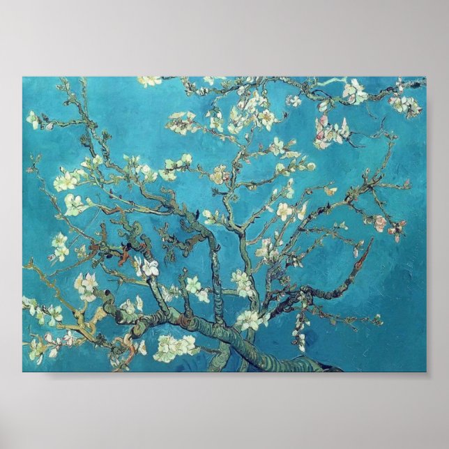 Van Gogh - Zweigstellen mit Almond Blossom Poster (Vorne)