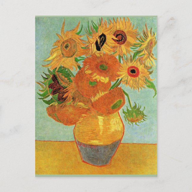Van Gogh - Zwölf Sonnenblumen Postkarte (Vorderseite)