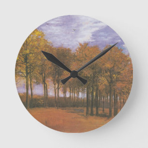 Van- Goghherbst-Fall-Baum verlässt Schicksal Runde Wanduhr