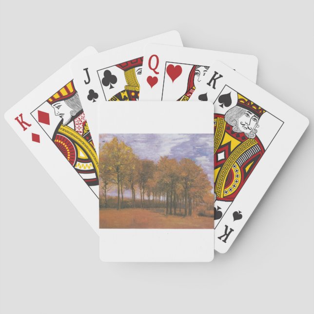 Van- Goghherbst-Fall-Baum verlässt Schicksal Spielkarten (Rückseite)