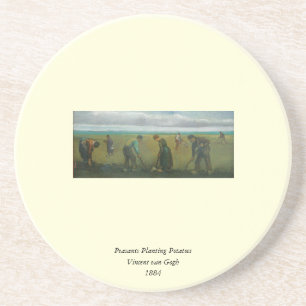 Van Gogh's Bauern oder Bauer, die Kartoffeln pflan Sandstein Untersetzer