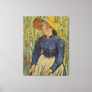 Van Gogh's Bauernmädchen mit gelbem Strohhut 1890 Leinwanddruck