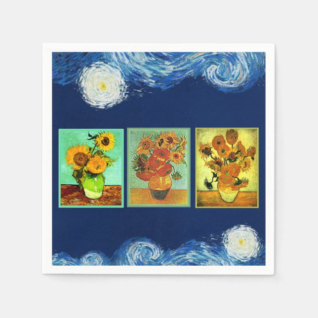 Van Gogh's berühmte Sonnenblumen Serviette (Vorderseite)