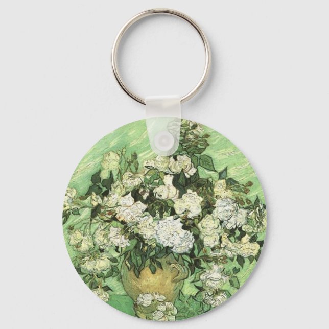 Van Gogh's Blume in Vase Schlüsselanhänger (Vorderseite)