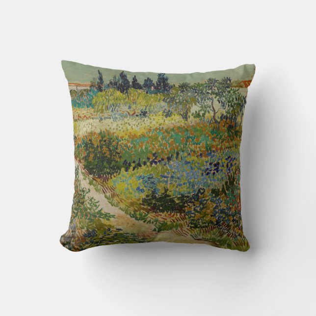 Van Gogh's Classic Painting Garden in Arles Kissen (Vorderseite)