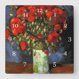 Van Gogh's famous painting, multiple choices Quadratische Wanduhr