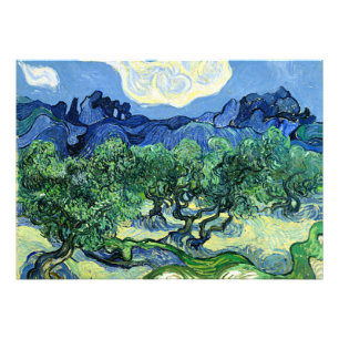 Van Goghs Gemälde, Olivenbäume mit Alpilles Fotodruck