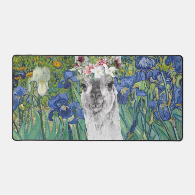Van Gogh's Ire und der Extravagante Llama Schreibtischunterlage (Vorderseite)