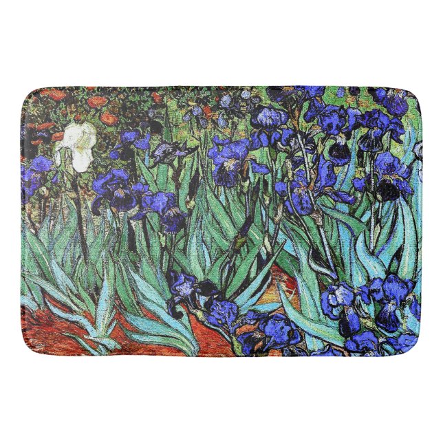 Van Goghs Irises fleurit le tapis de bain floral (Devant)