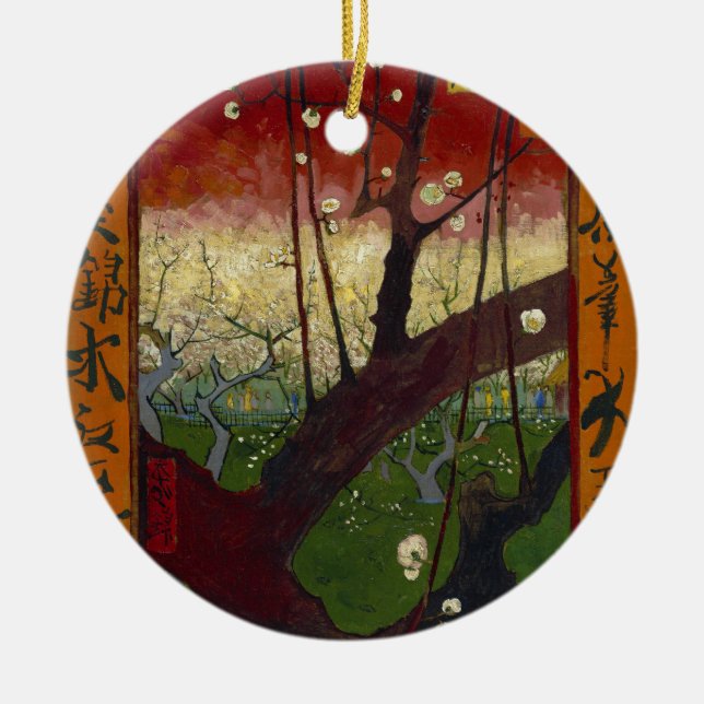 Van Gogh's Japonaiserie nach Hiroshige Keramik Ornament (Vorne)